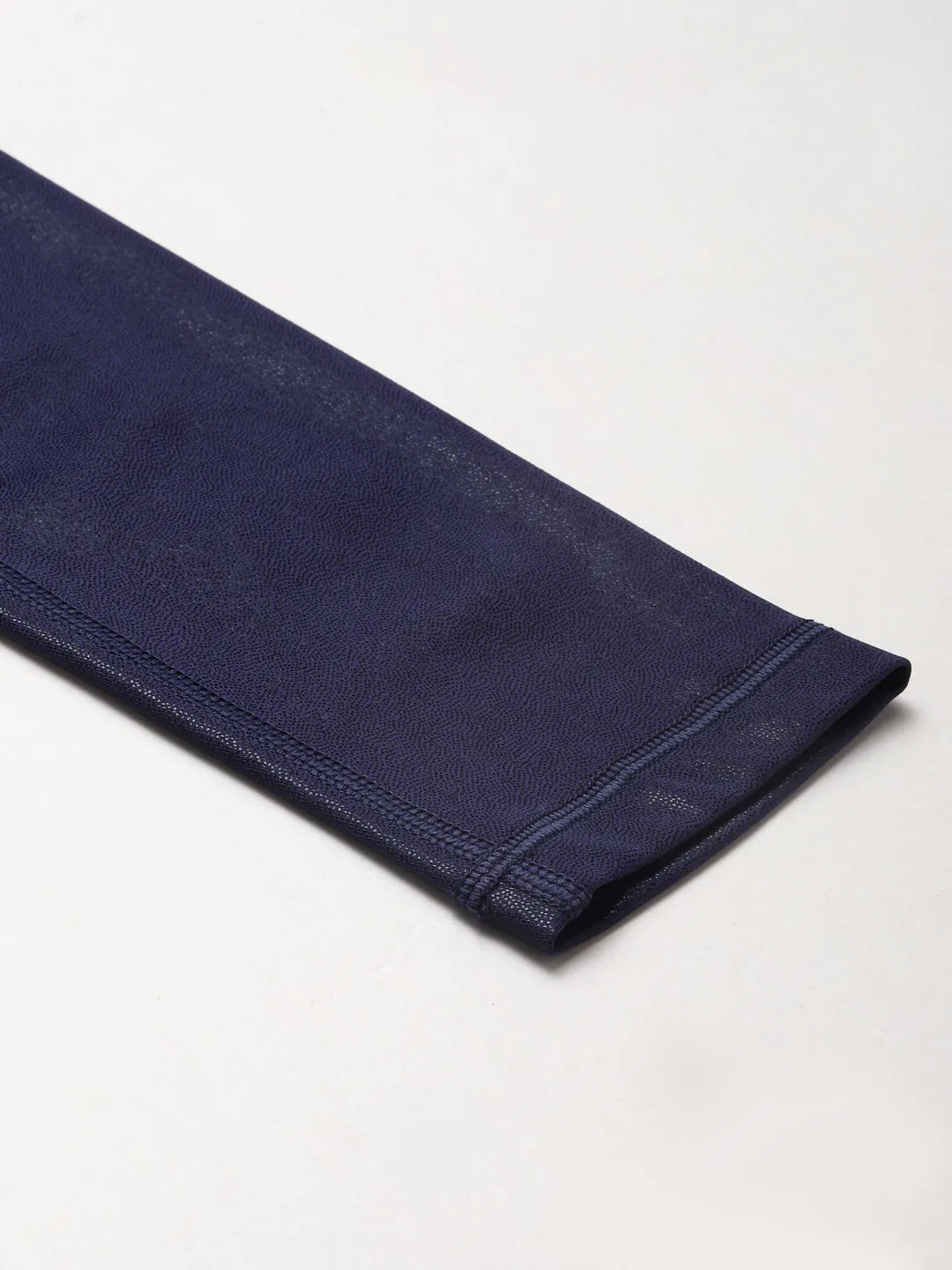 Women's Navy Blue Shine On High Waist Training Tights