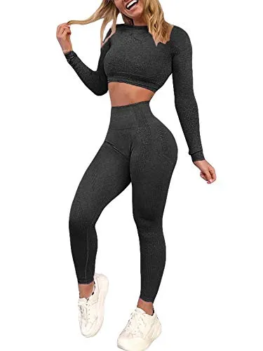 Women's Seamless Yoga Leggings and Shirt Set