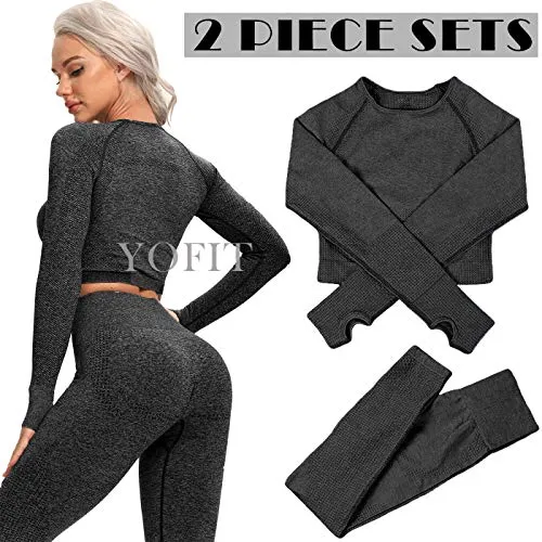 Women's Seamless Yoga Leggings and Shirt Set