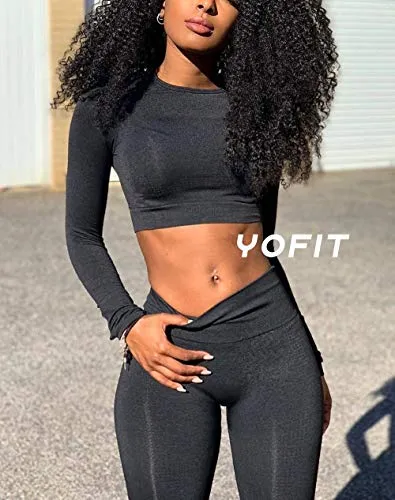 Women's Seamless Yoga Leggings and Shirt Set