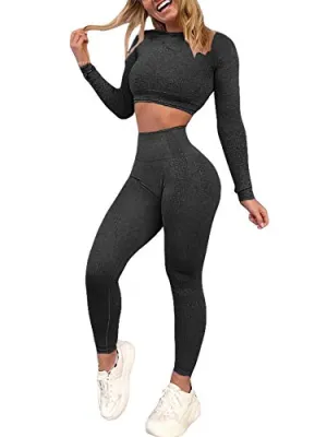 Women's Seamless Yoga Leggings and Shirt Set