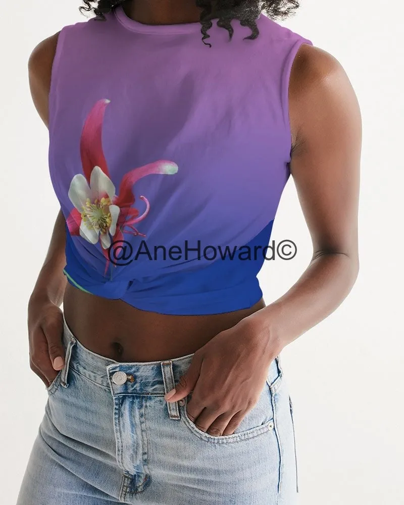 Women's Twist-Front Tank One Flower