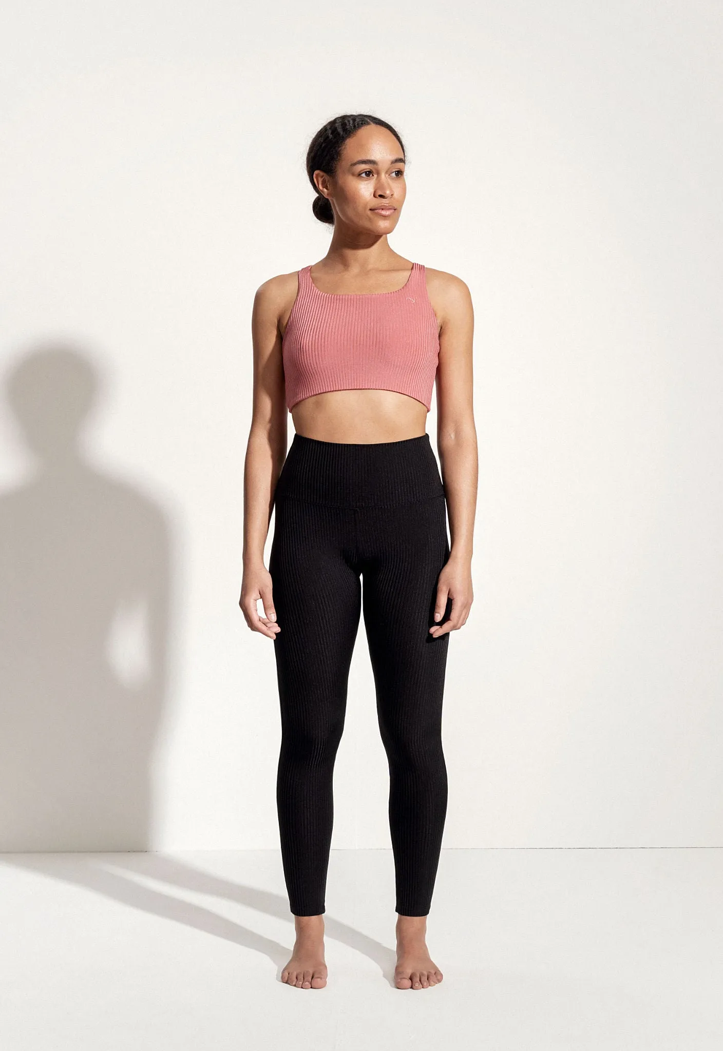 Yoga Oberteil „Mica“ in Rosa gerippt