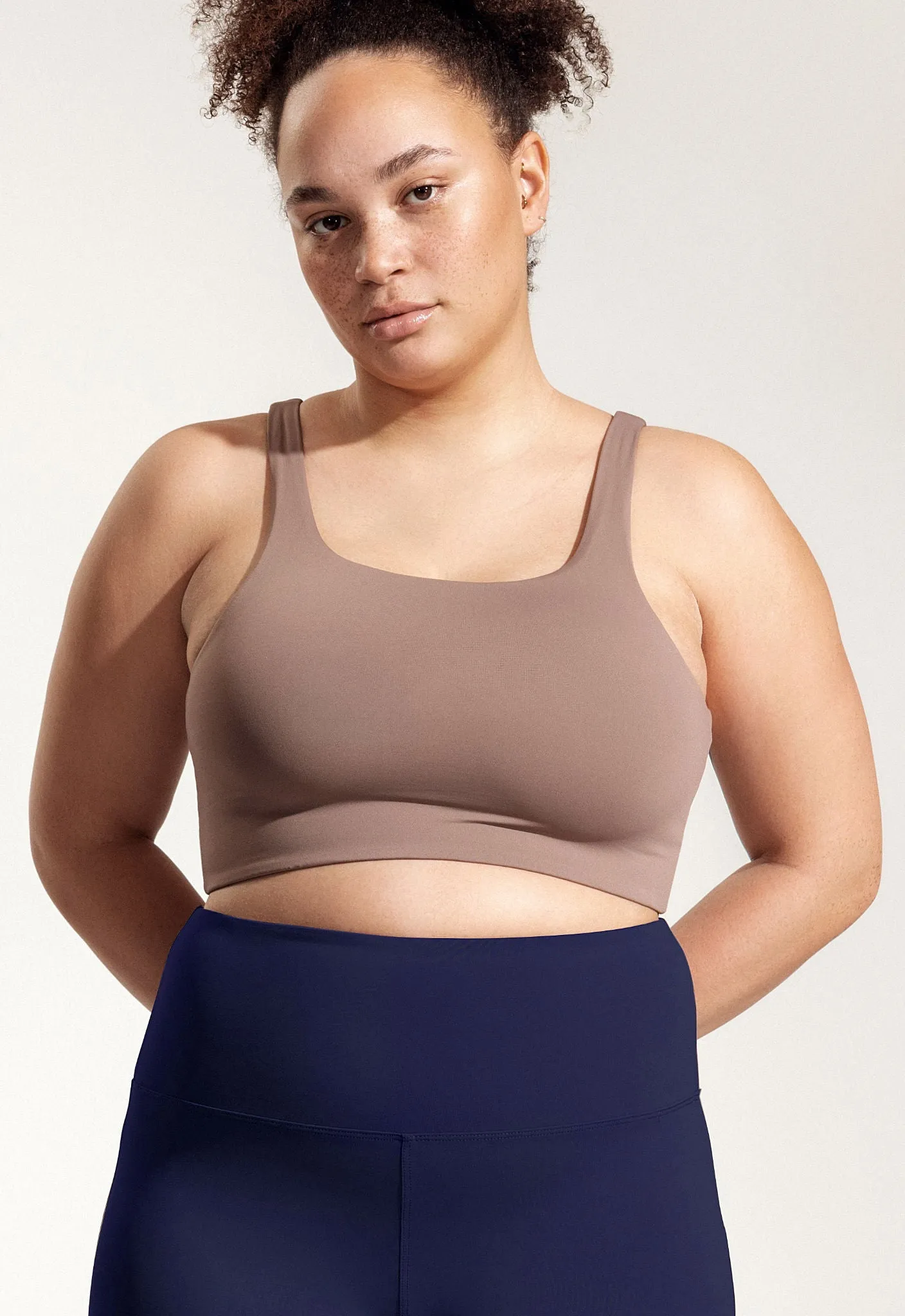 Yoga Top "Mica" in beige brown