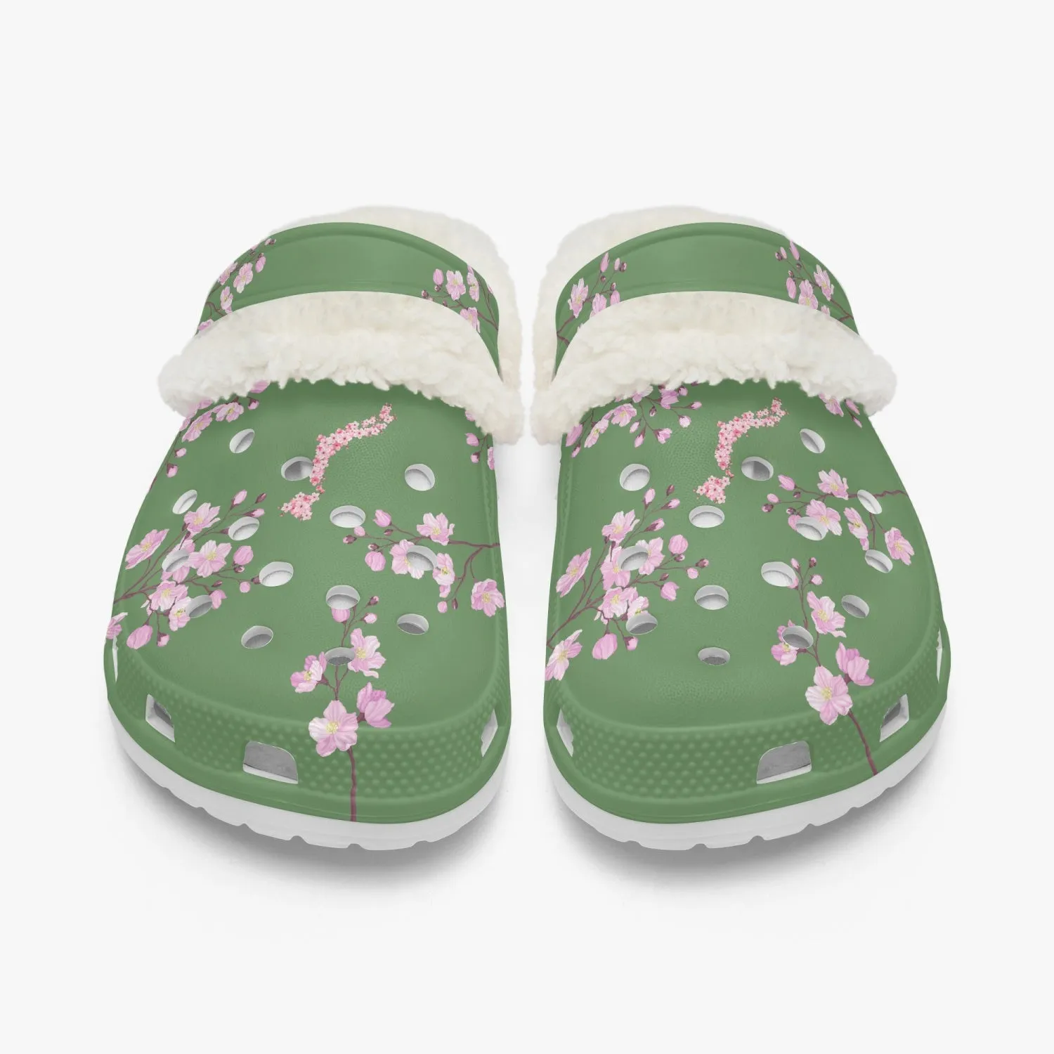 Young Green Bamboo Sakura Clogs