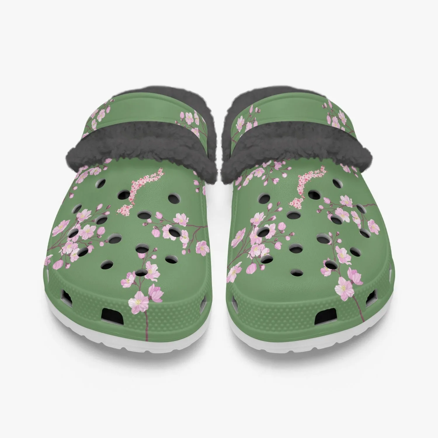 Young Green Bamboo Sakura Clogs