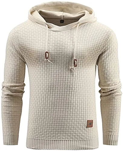 Zaitun Men's Knitted Hoodie in Khaki