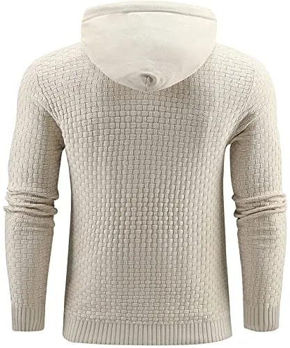 Zaitun Men's Knitted Hoodie in Khaki