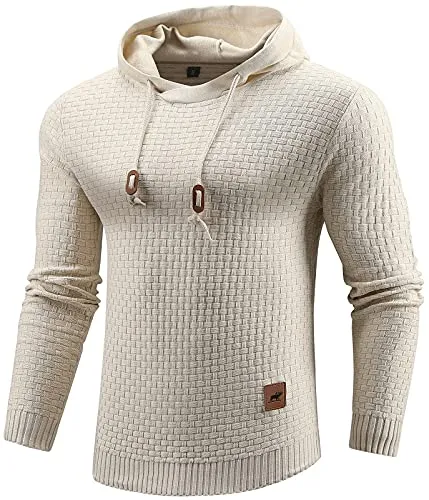 Zaitun Men's Knitted Hoodie in Khaki