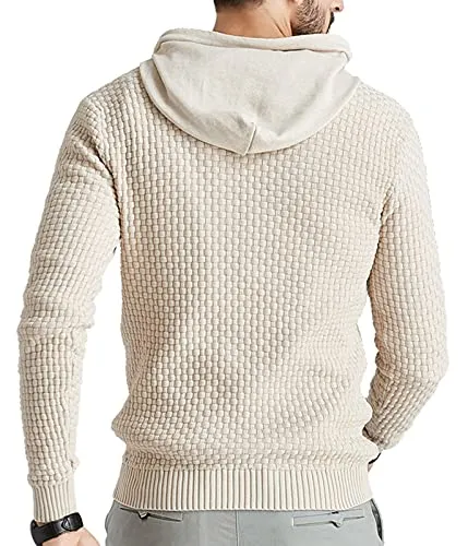 Zaitun Men's Knitted Hoodie in Khaki