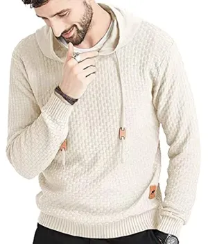 Zaitun Men's Knitted Hoodie in Khaki