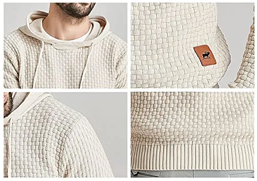 Zaitun Men's Knitted Hoodie in Khaki